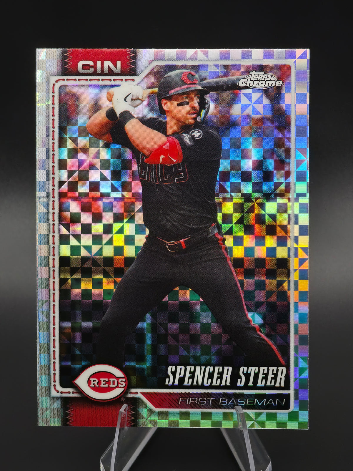 2026 Topps Chrome Spencer Steer X-Fractor #40 Cincinnati Reds