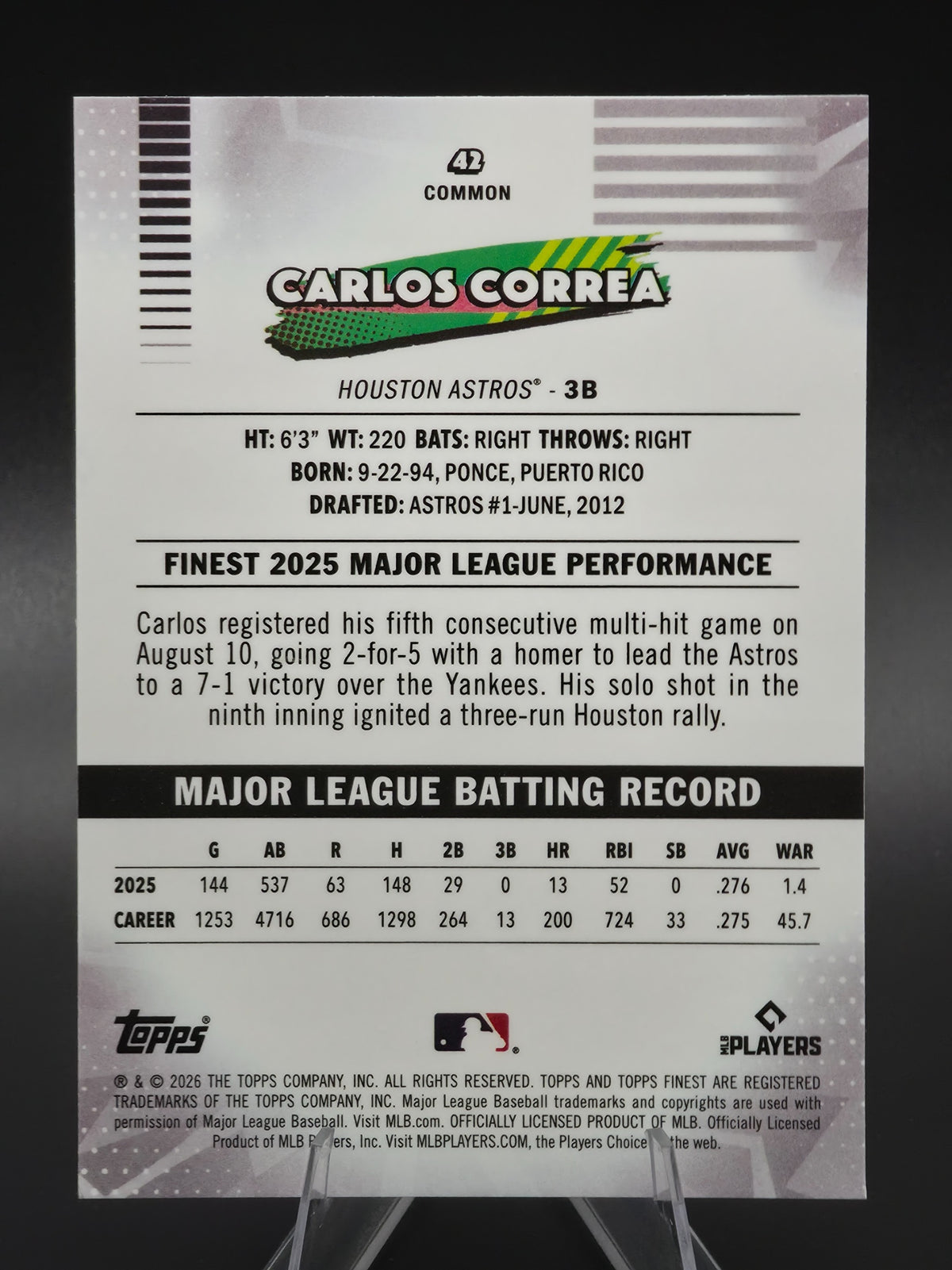Card back photo