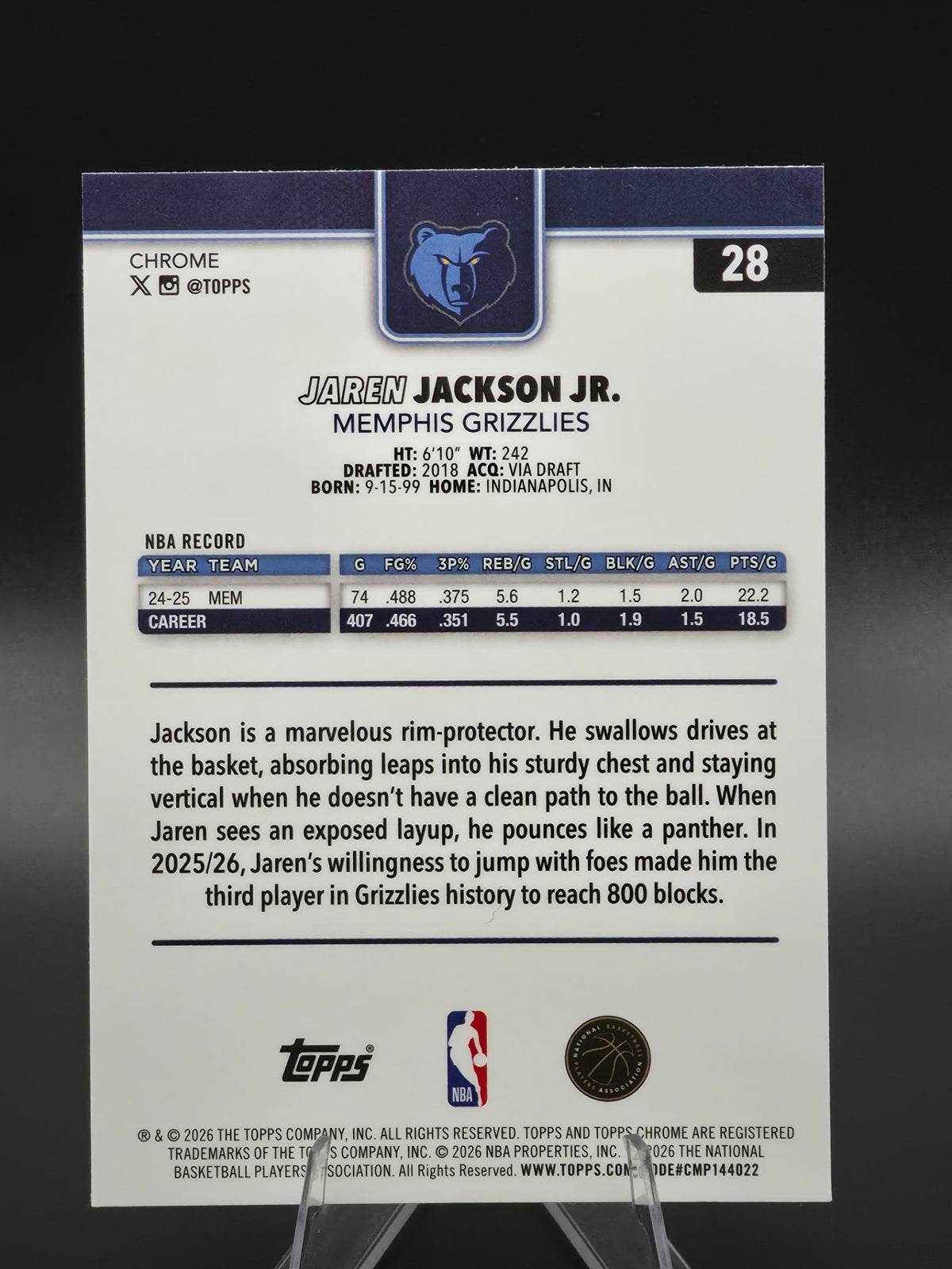 Card back photo