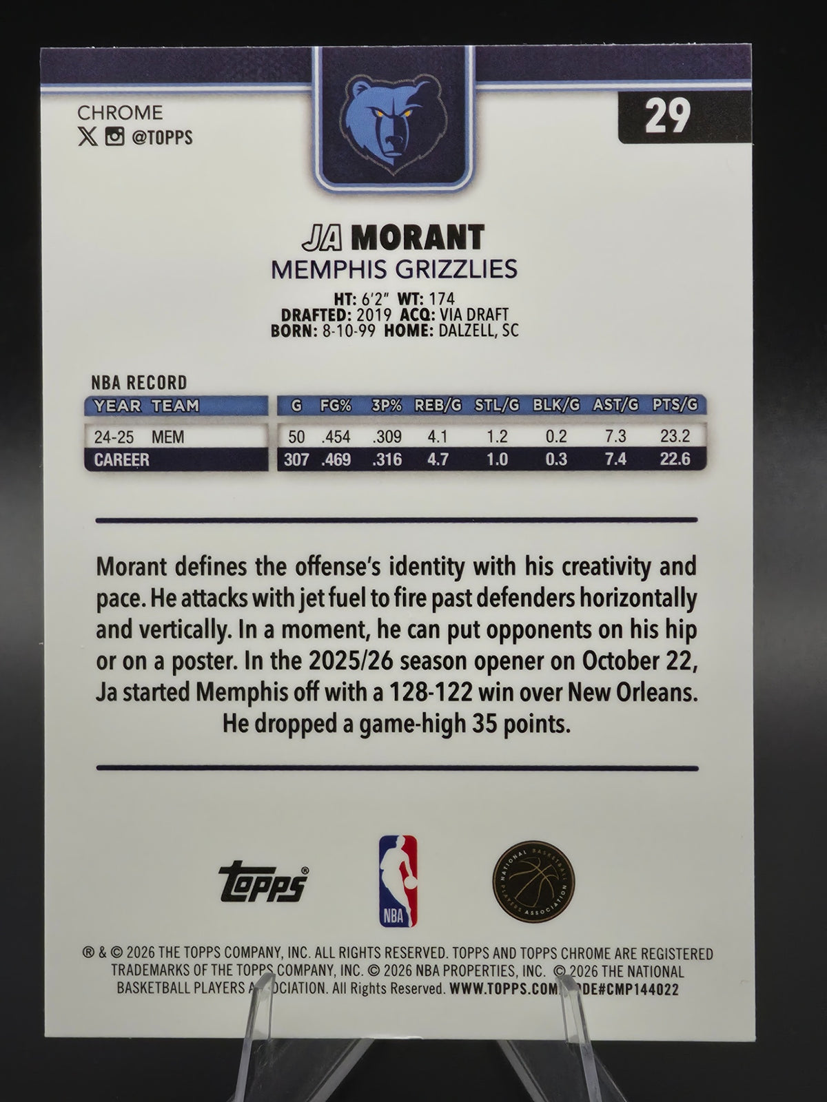 Card back photo
