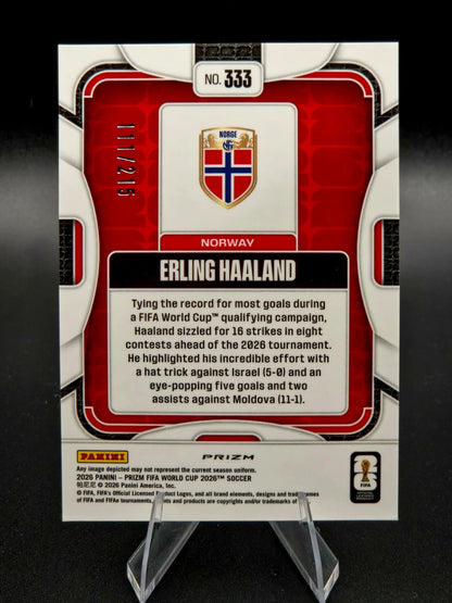 2026 Panini Prizm FIFA World Cup Erling Haaland Orange Parallel 111/215 #333 Norway
