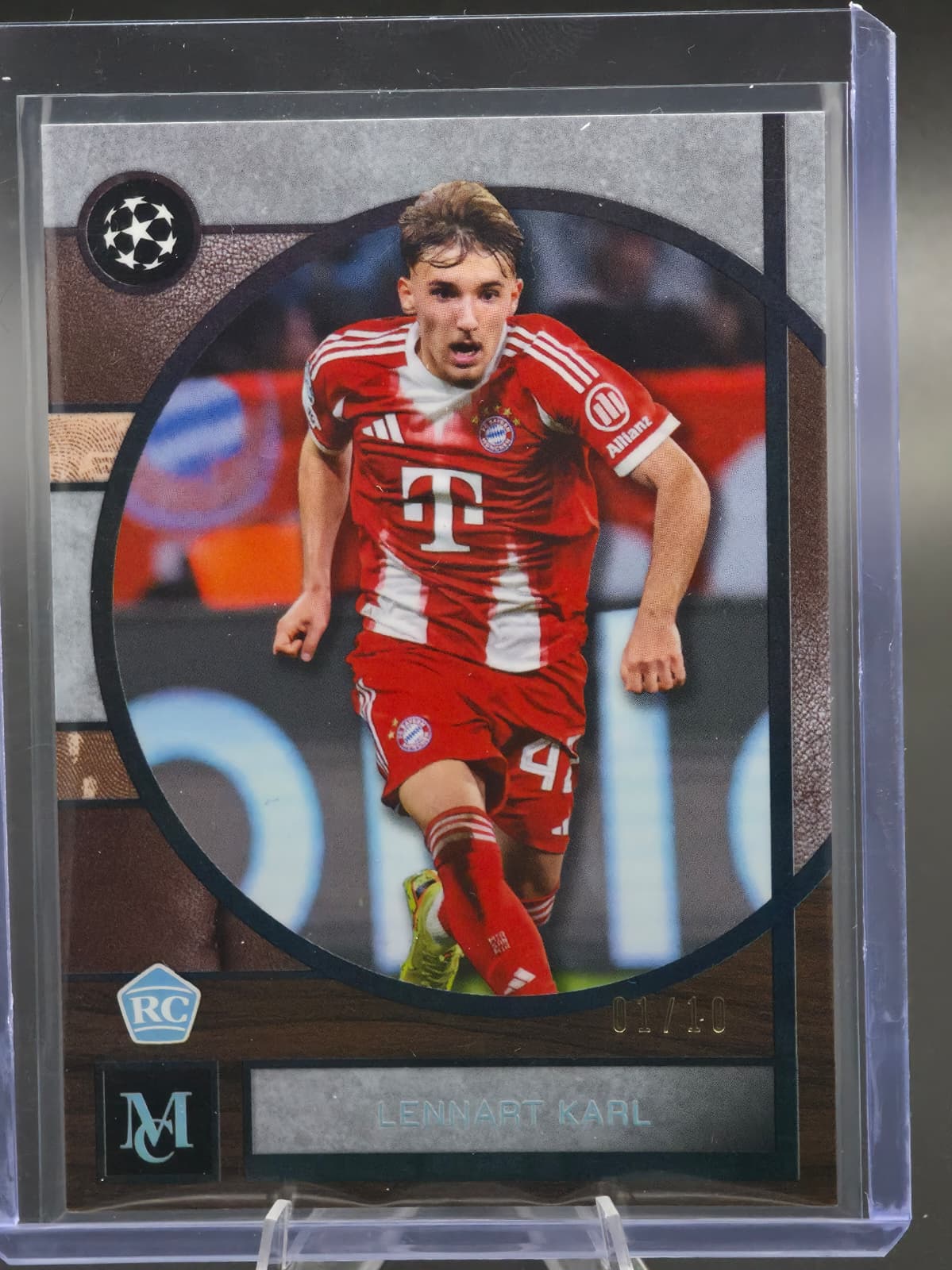 2025-26 Topps Museum Collection UEFA Club Competitions Lennart Karl RC Bronze 01/10 #35 FC Bayern München