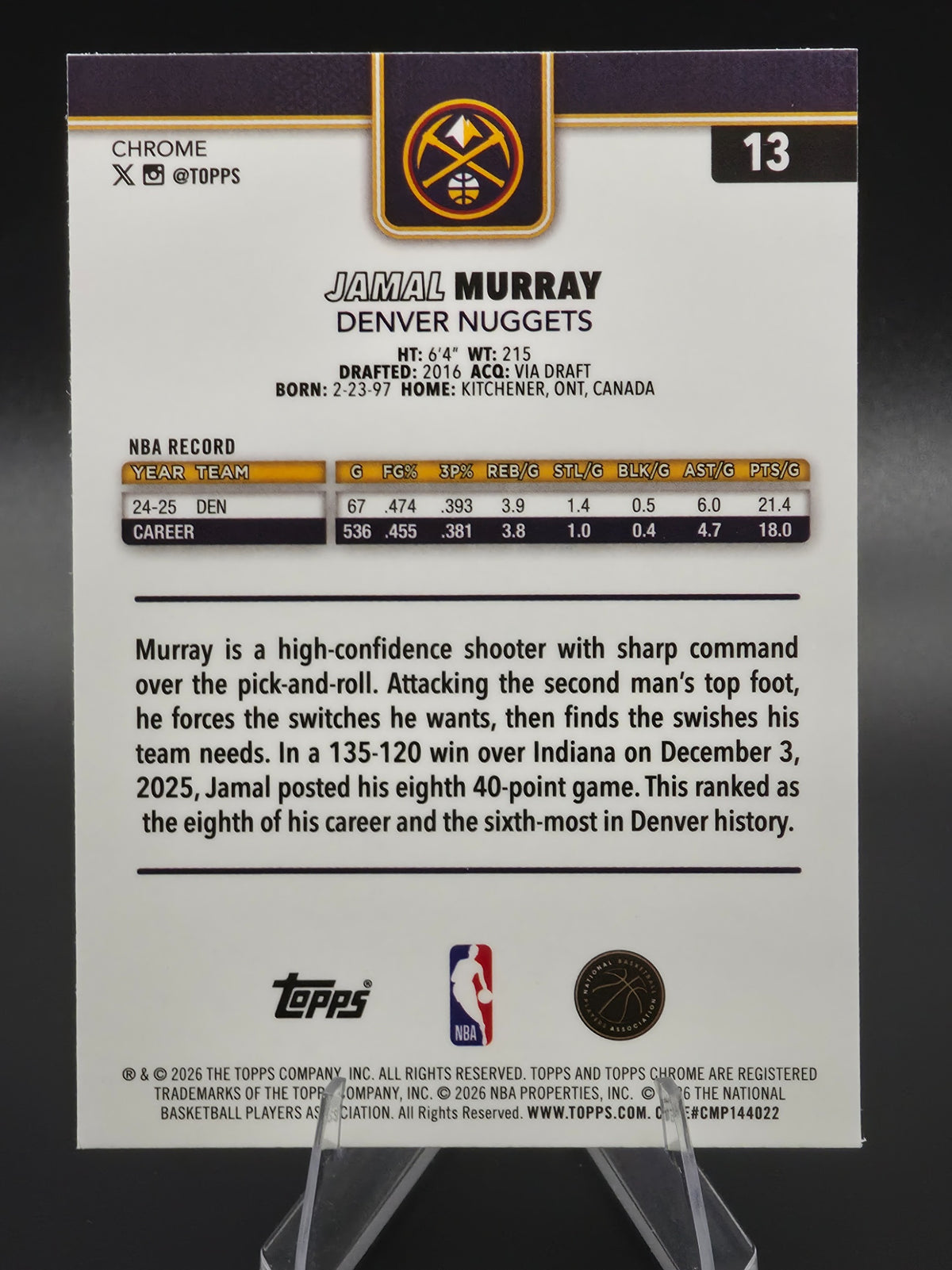 Card back photo