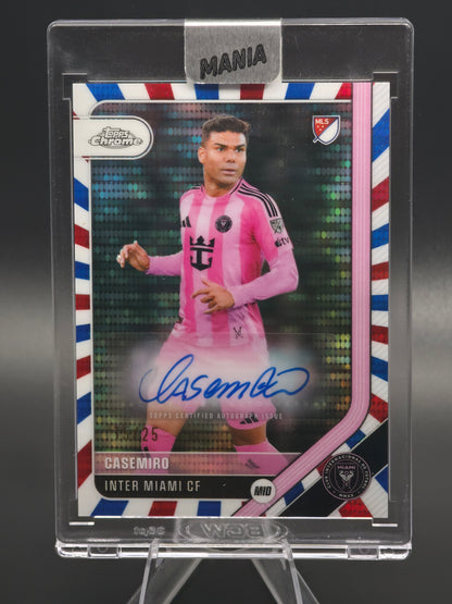 2026 Topps Chrome MLS Casemiro Red White & Blue Refractor Autograph 15/25 #CA-CA Inter Miami CF