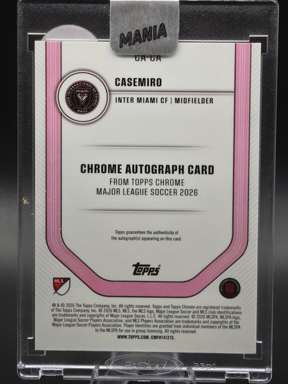 2026 Topps Chrome MLS Casemiro Red White & Blue Refractor Autograph 15/25 #CA-CA Inter Miami CF