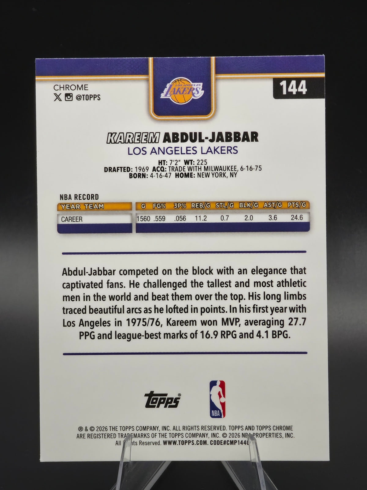 Card back photo