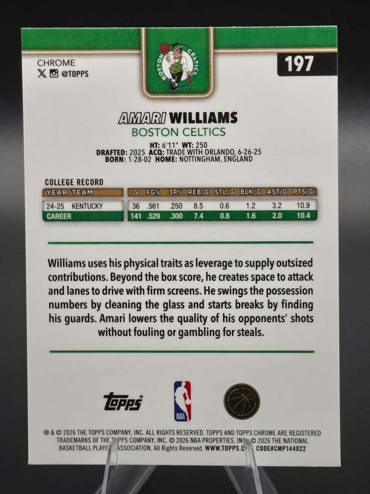 Card back photo