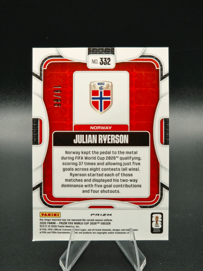 2026 Panini Prizm FIFA World Cup Julian Ryerson Maple Parallel 19/86 #332 Norway