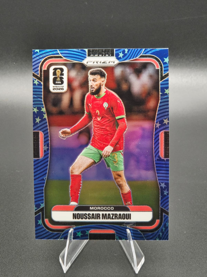 2026 Panini Prizm FIFA World Cup Noussair Mazraoui Blue Stars Parallel 68/94 #304 Morocco