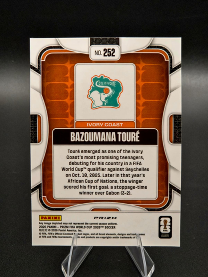 2026 Panini Prizm FIFA World Cup Bazoumana Touré Silver Rookie #252 Ivory Coast