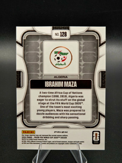 2026 Panini Prizm FIFA World Cup Ibrahim Maza Silver Pandora Rookie #128 Algeria