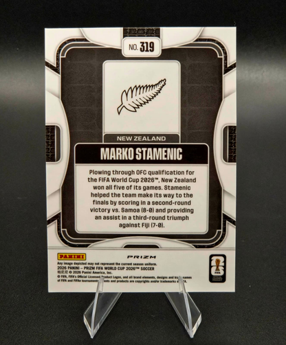 2026 Panini Prizm FIFA World Cup Marko Stamenic Silver Rookie #319 New Zealand