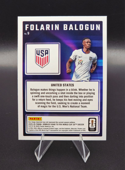 2025-26 Panini Donruss Road to FIFA World Cup 26 Folarin Balogun Magicians #9 United States
