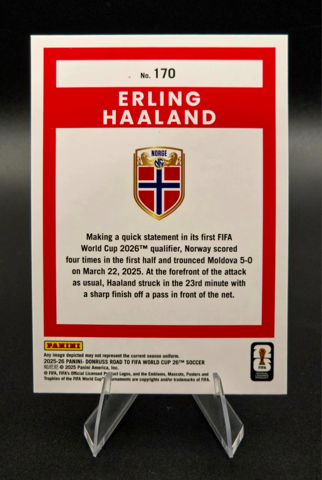 2025-26 Panini Donruss Road to FIFA World Cup 26 Erling Haaland #170 Norway