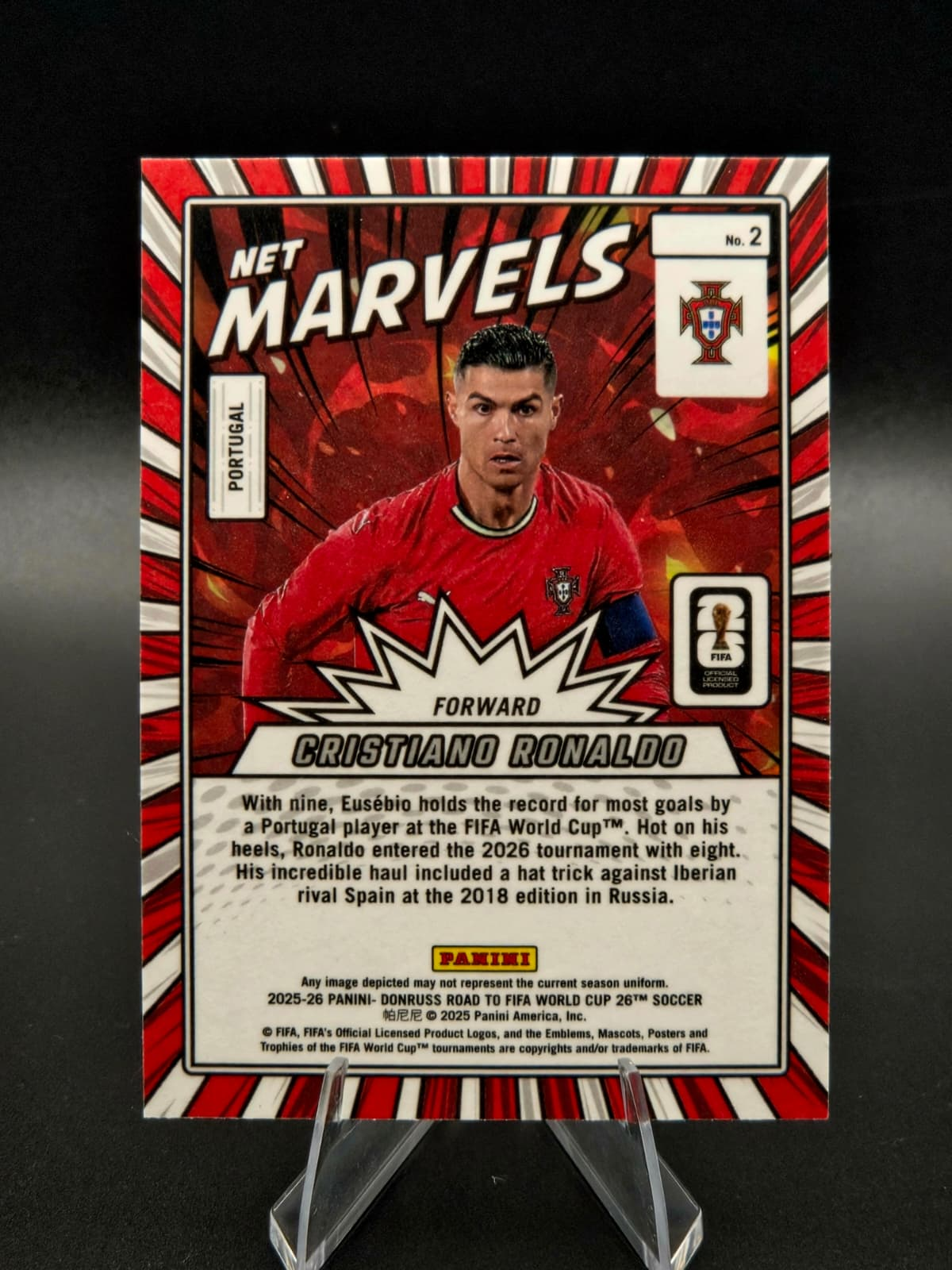 2025-26 Panini Donruss Road to FIFA World Cup 26 Cristiano Ronaldo Net Marvels Red #2 Portugal