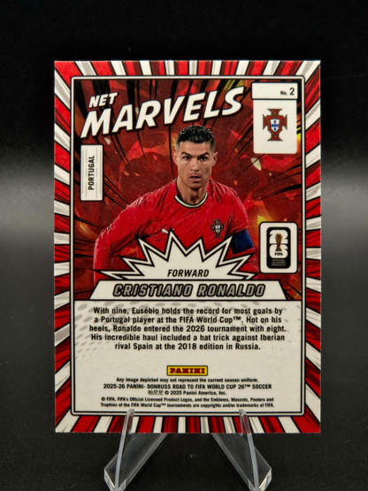 2025-26 Panini Donruss Road to FIFA World Cup 26 Cristiano Ronaldo Net Marvels Red #2 Portugal
