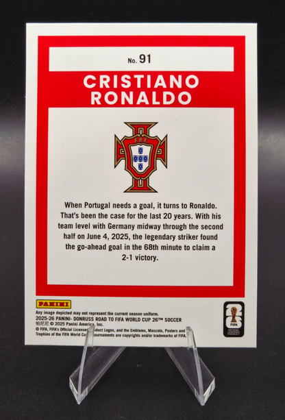 2025-26 Panini Donruss Road to FIFA World Cup 26 Cristiano Ronaldo #91 Portugal