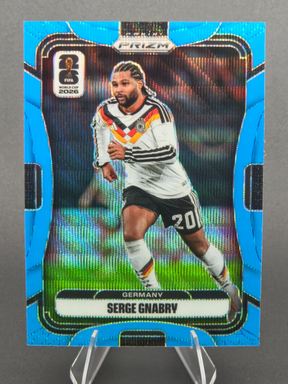 2026 Panini Prizm FIFA World Cup Serge Gnabry Fluorescent Blue Wave 011/225 #43 Germany
