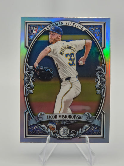 2026 Bowman Sterling Jacob Misiorowski Refractor Rookie #BST-13 Milwaukee Brewers