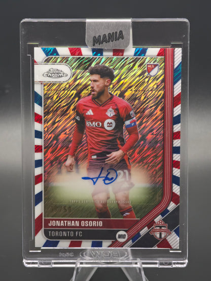 2026 Topps Chrome MLS Jonathan Osorio Red White & Blue Wave Refractor Autograph 23/50 #CA-JO Toronto FC