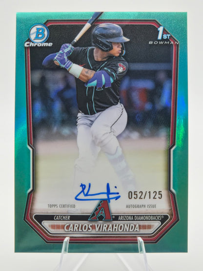 2026 Bowman Chrome 1st Bowman Carlos Virahonda Aqua Autograph 052/125 #CPA-CV Arizona Diamondbacks