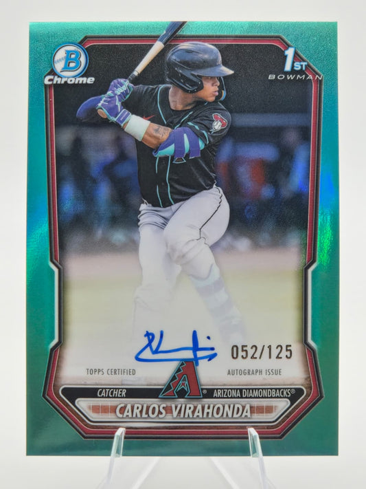 2026 Bowman Chrome 1st Bowman Carlos Virahonda Aqua Autograph 052/125 #CPA-CV Arizona Diamondbacks