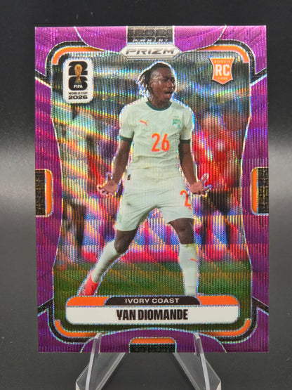 2026 Panini Prizm FIFA World Cup Yan Diomande Purple Wave Rookie 20/95 #257 Ivory Coast